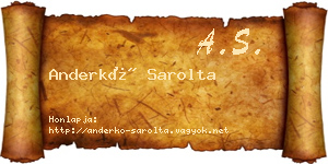 Anderkó Sarolta névjegykártya
